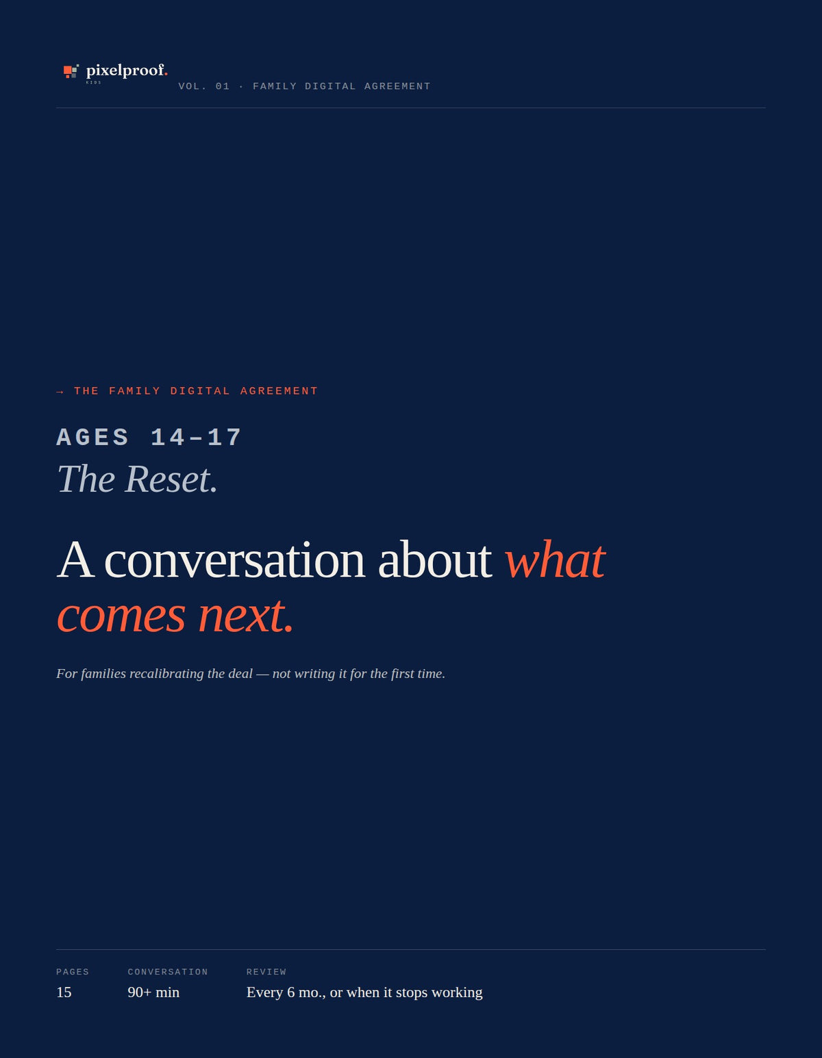 Family Digital Agreement, Ages 14–17 — The Reset