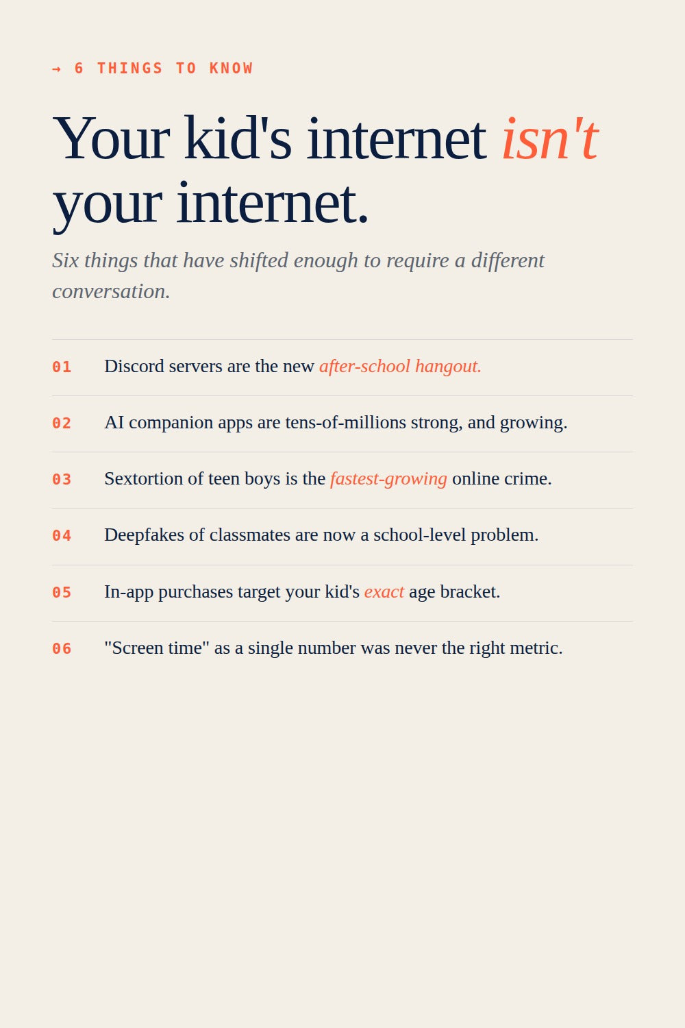 Family Digital Agreement, Ages 10–13 — The Transition