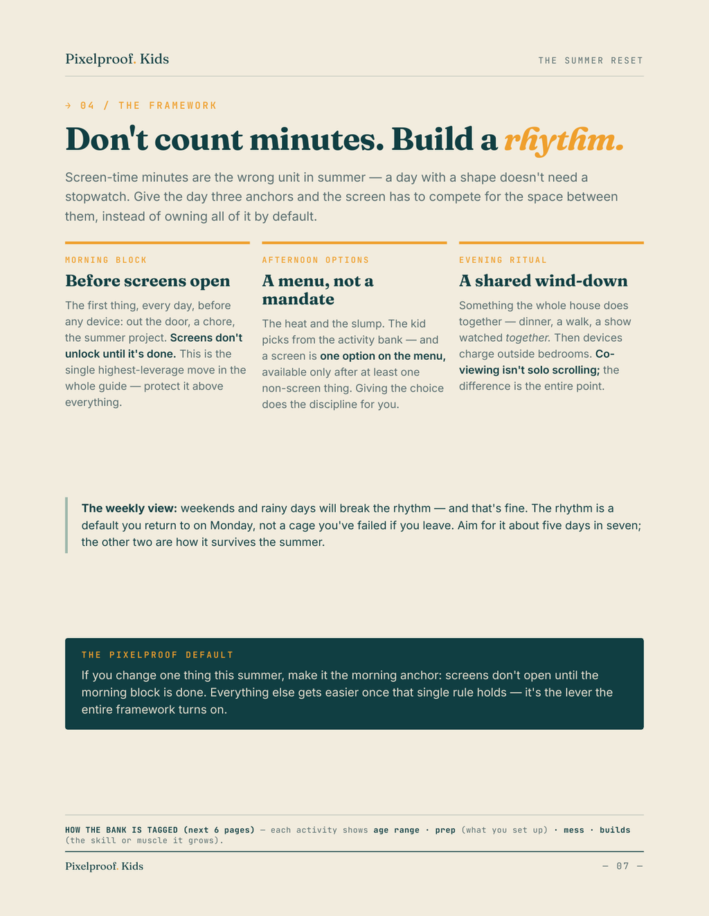 The Summer Reset — A 10-Week Summer Plan for Ages 6–14